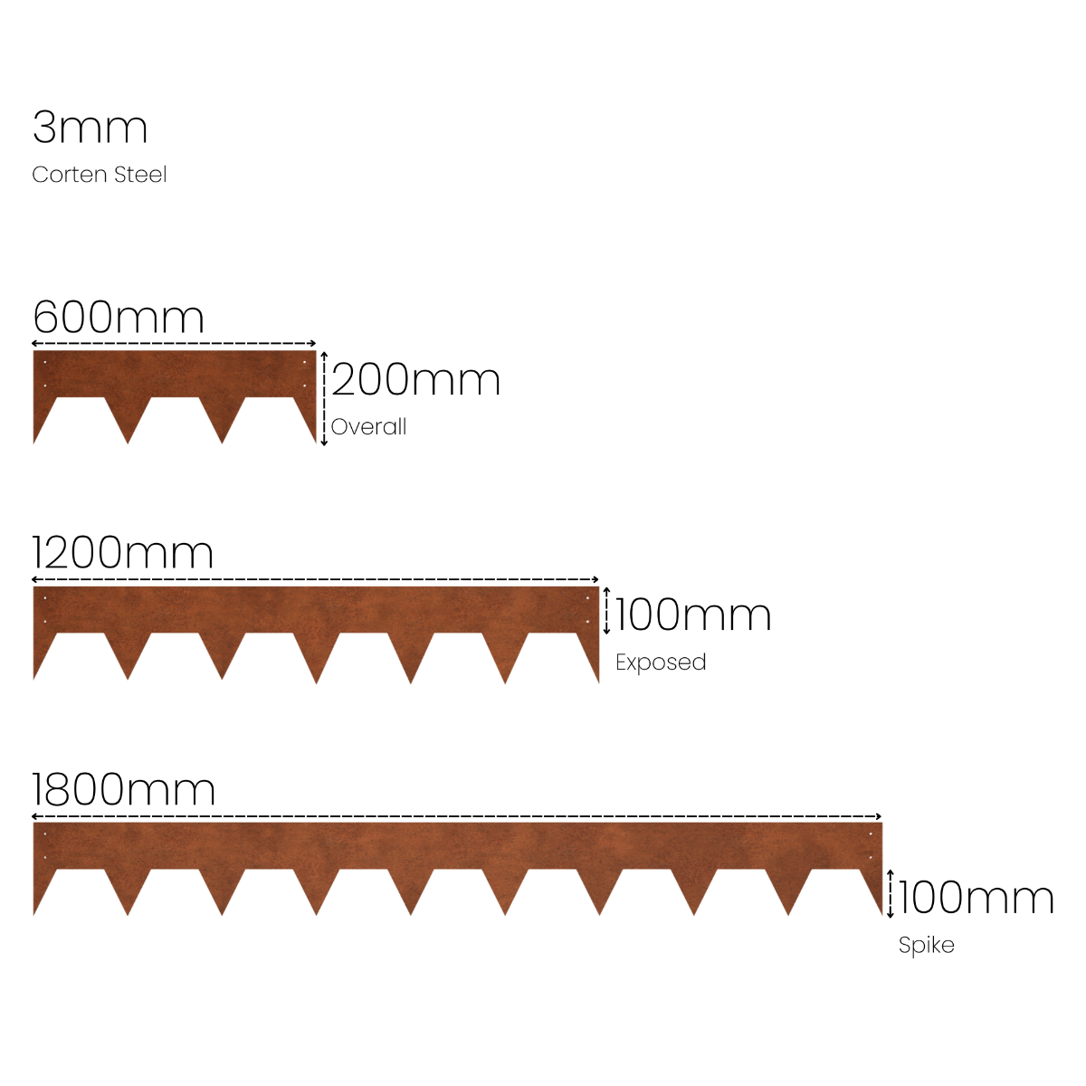 100mm Corten Edging