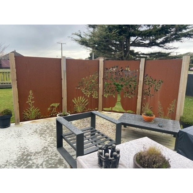 Tree with Toe Toe and Pukeko Metal Art - Set of 2 Balustrades