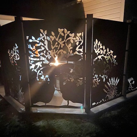 Tree with Toe Toe and Pukeko Metal Art - Set of 2 Balustrades