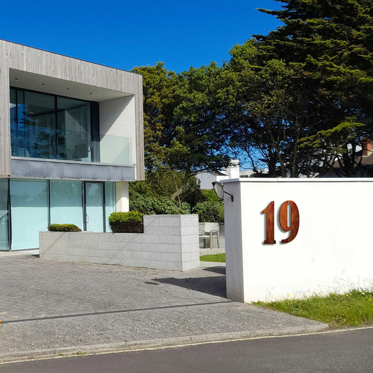 Extra Large Corten Steel House Numbers Bernard (500 mm)