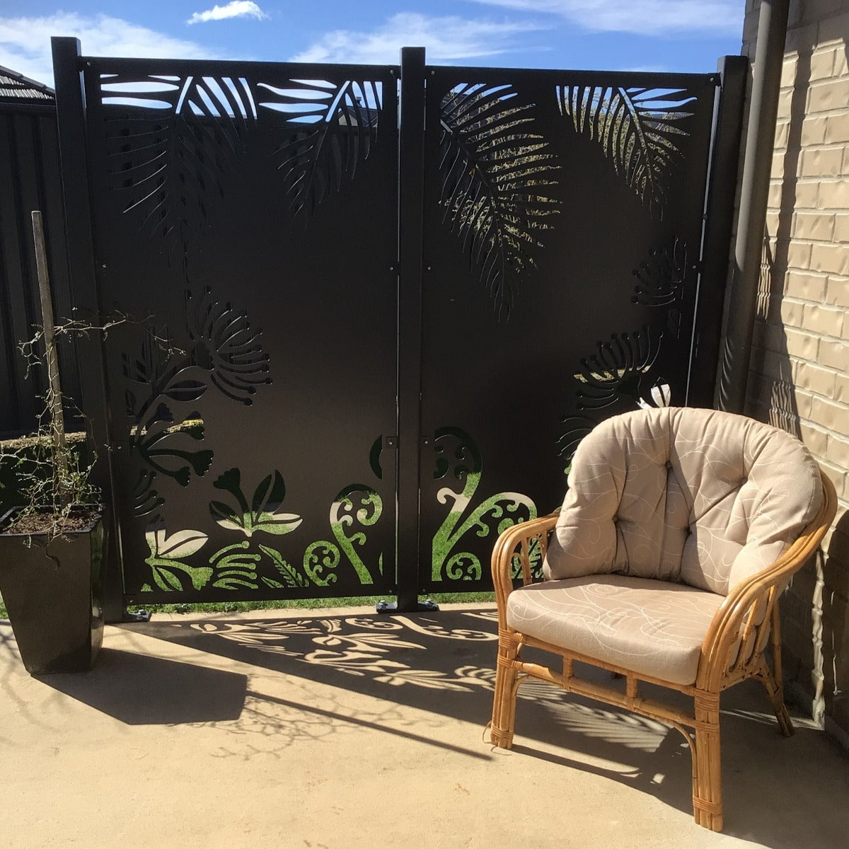 Laser Cut Garden Metal Art - Pohutukawa Panel Set"