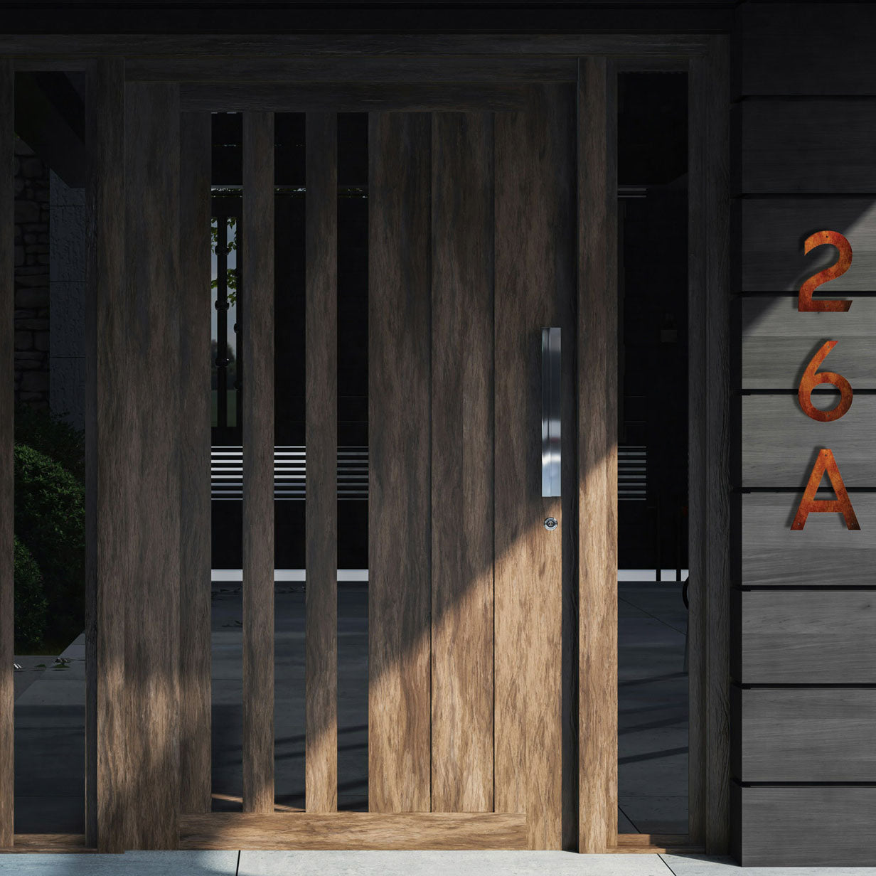 Corten Steel House Numbers "Highway" Small (200 mm)