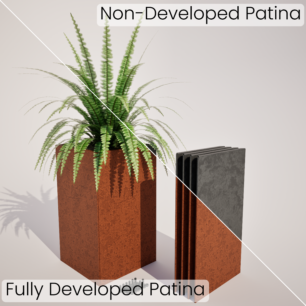 Slimline Corten Steel Flatpack Planters - 550 mm High