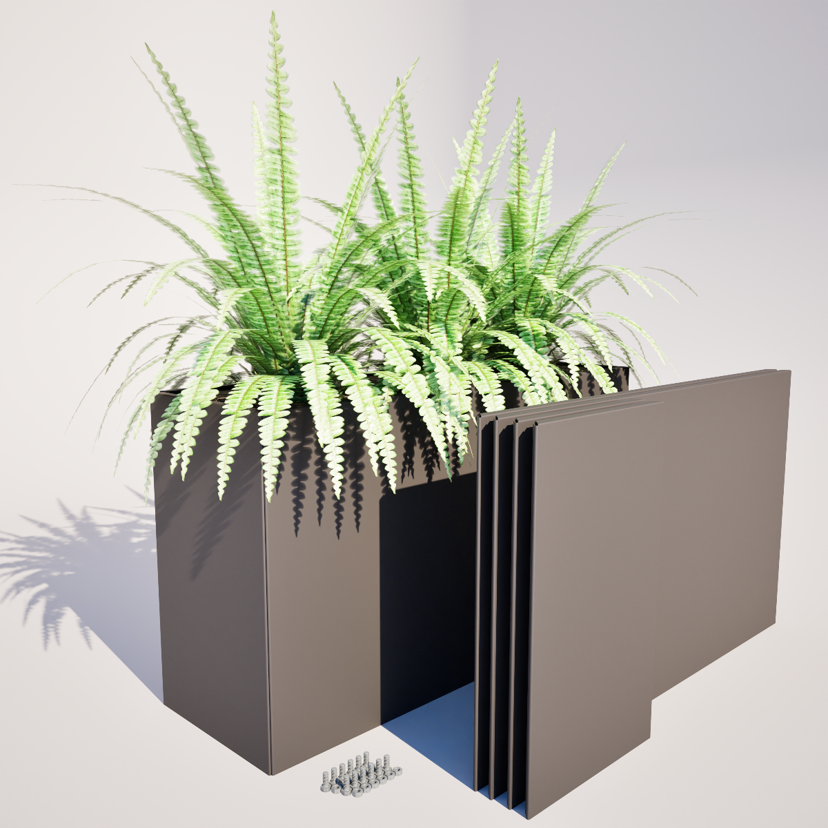 Flatpack Powder Coated Steel Trough Planter 550 mm High - Made in New Zealand