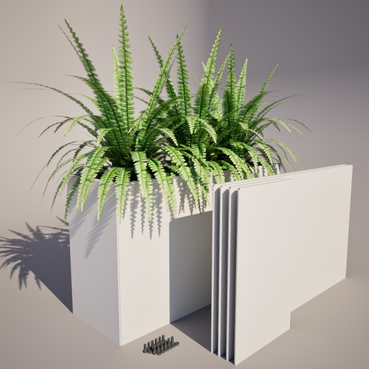 Flatpack Powder Coated Steel Trough Planter 550 mm High - Made in New Zealand