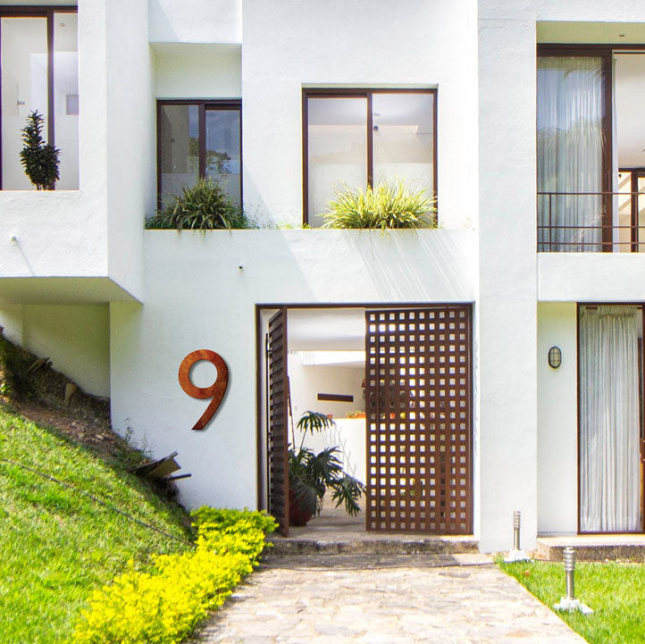 Extra Large Corten Steel House Numbers "Highway" (500 mm)