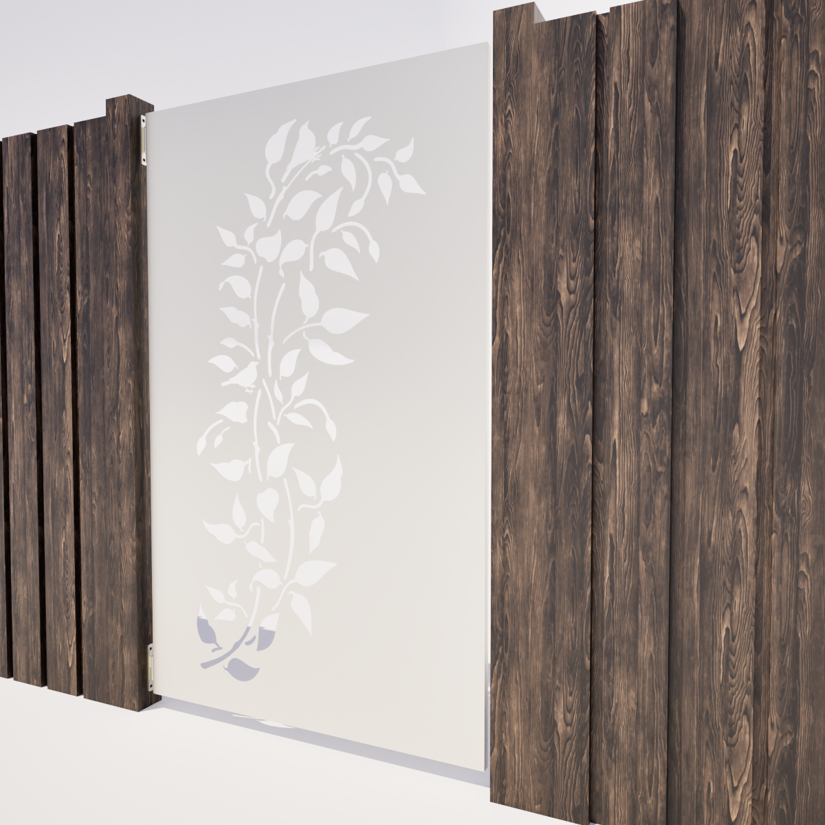 Pedestrian Gates - Birds I Corten Steel & Powder Coated Aluminium