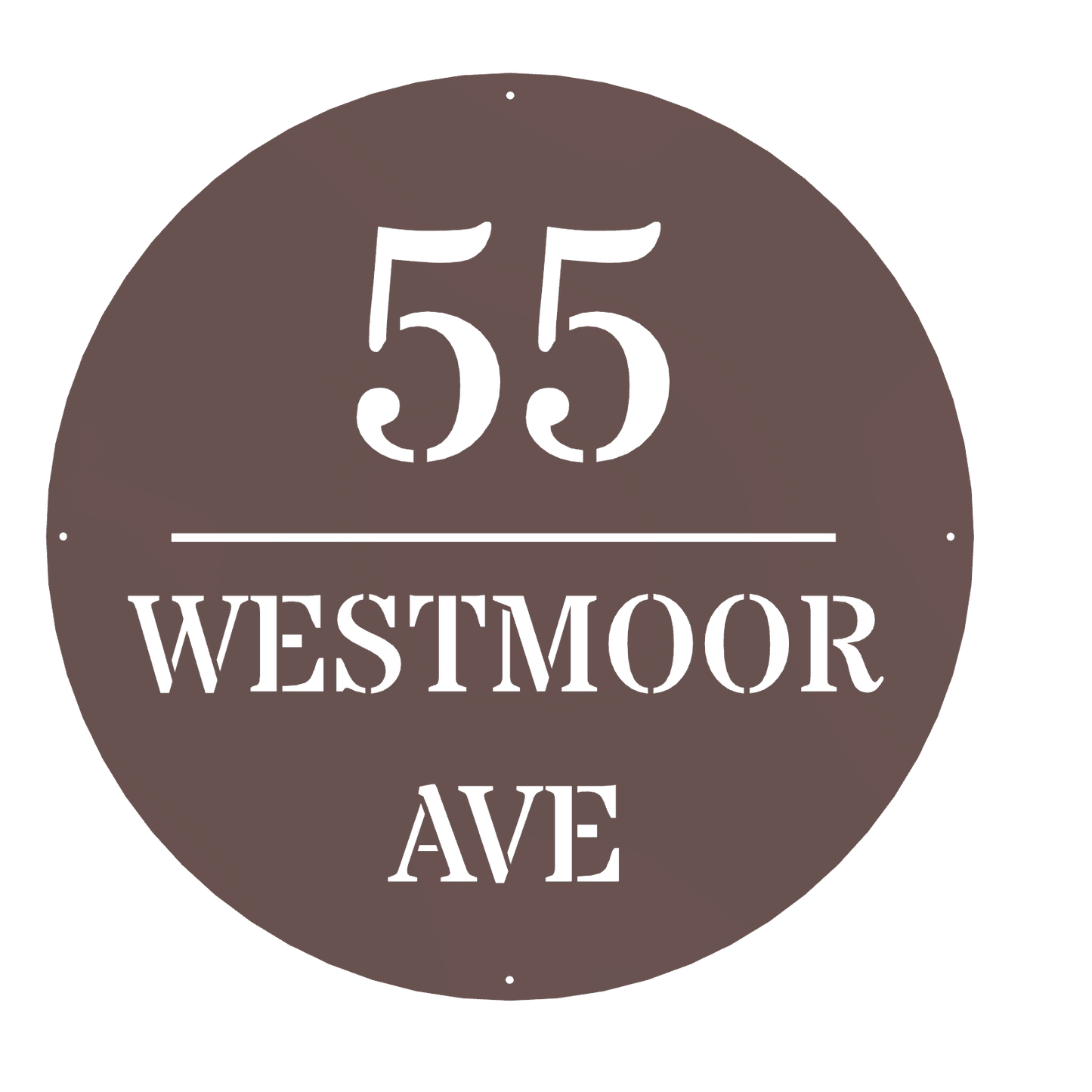 Make Your Personalized House Numbers & Address Sign Plate - Medium 60cm Circular