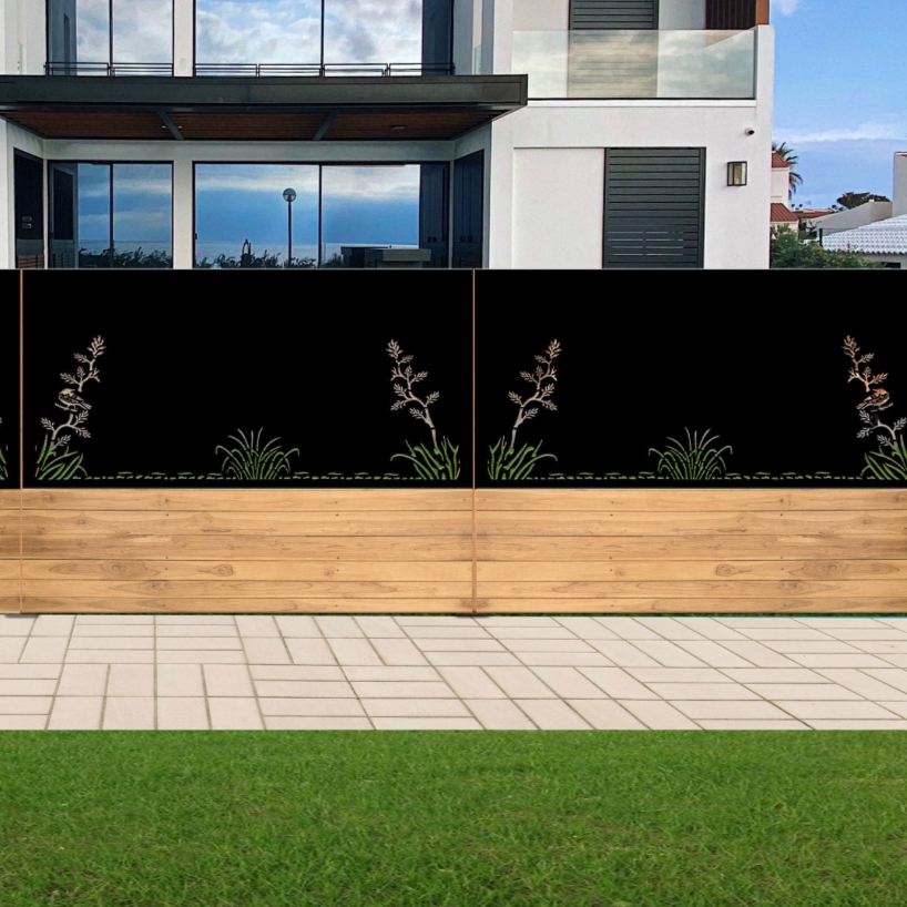 Flax & Tui - Kiwi Bush Canvas Collection of Balustrades ( 1735 x 1100 mm )