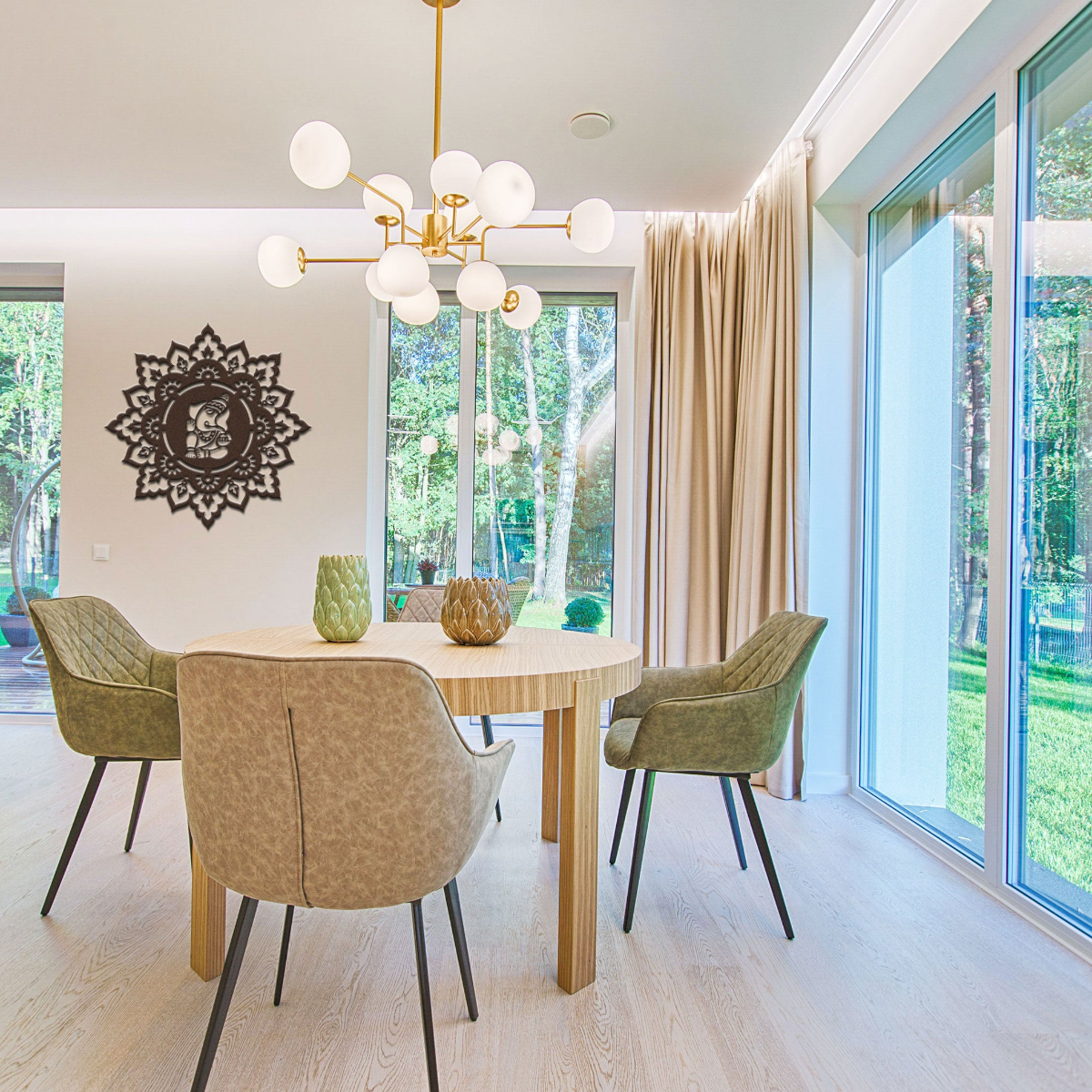 Ganesha Mandala - The God of Beginnings Metal Art