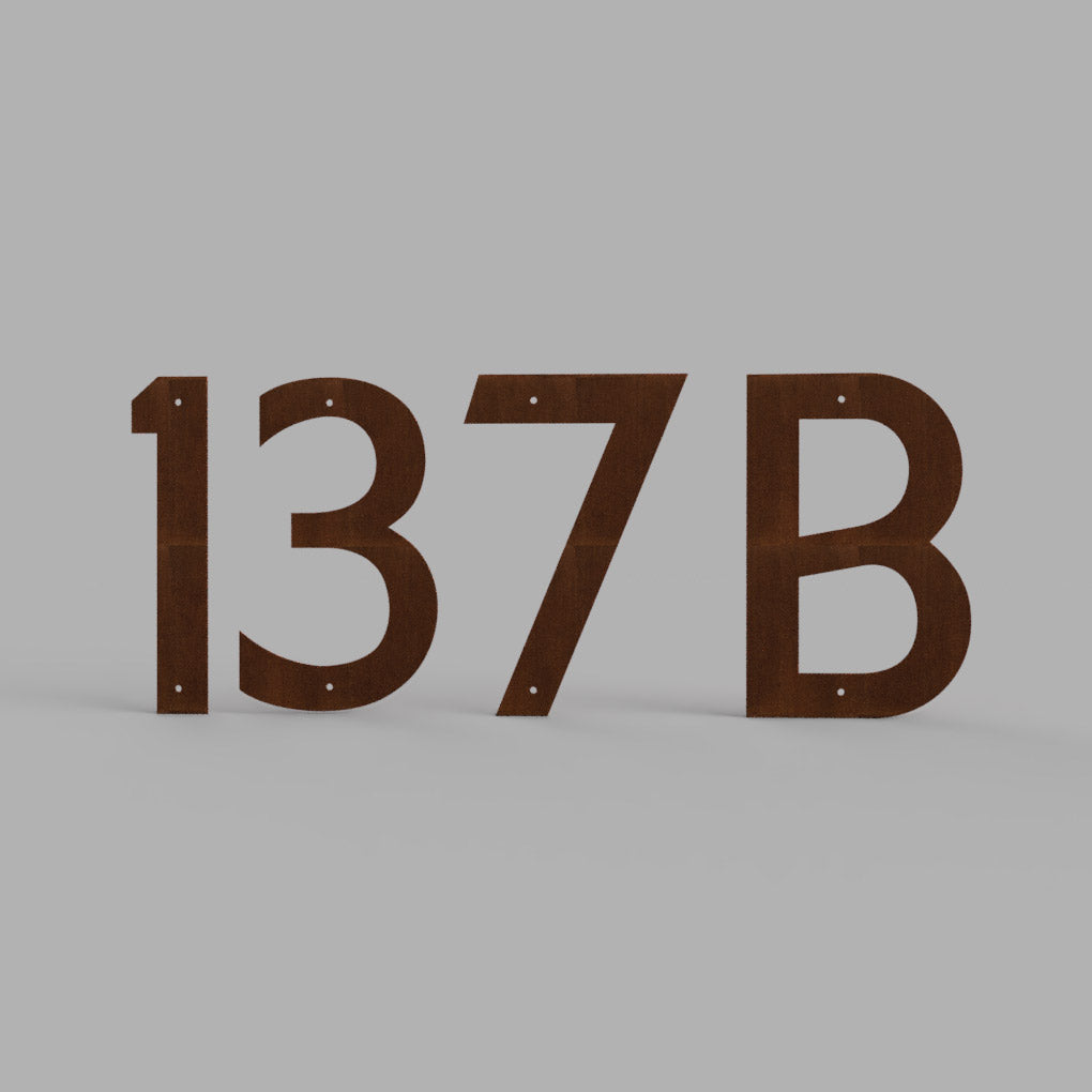 Corten Steel House Numbers "Highway" Small (200 mm)