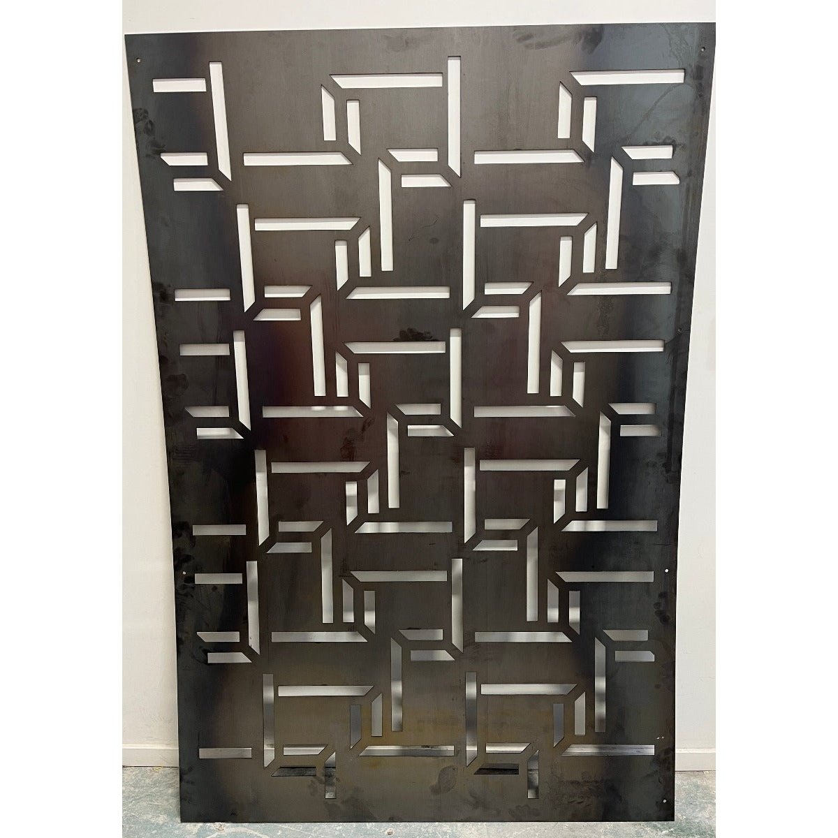 Corten Steel Balustrade & Fence Panel - Random Lines