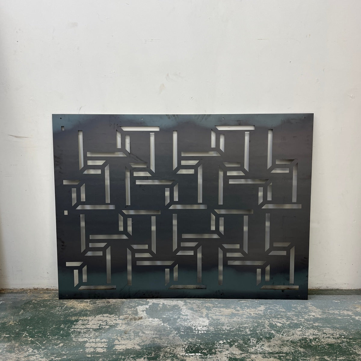 Corten Steel Balustrade & Fence Panel - Random Lines