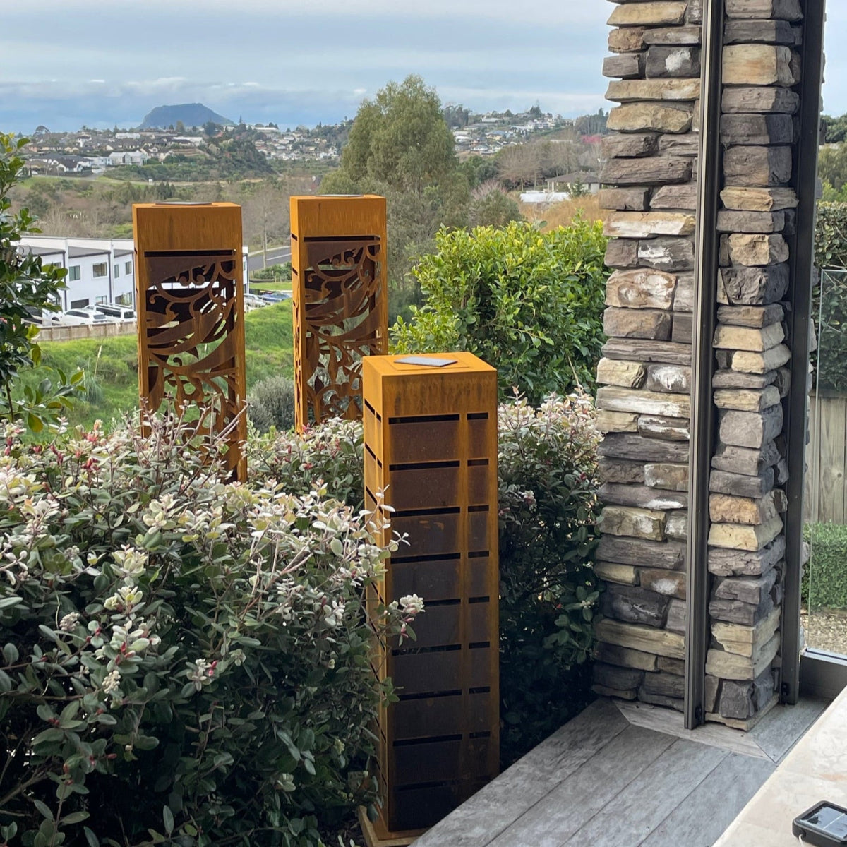 Corten Steel Garden Sculptures - The Flora Set