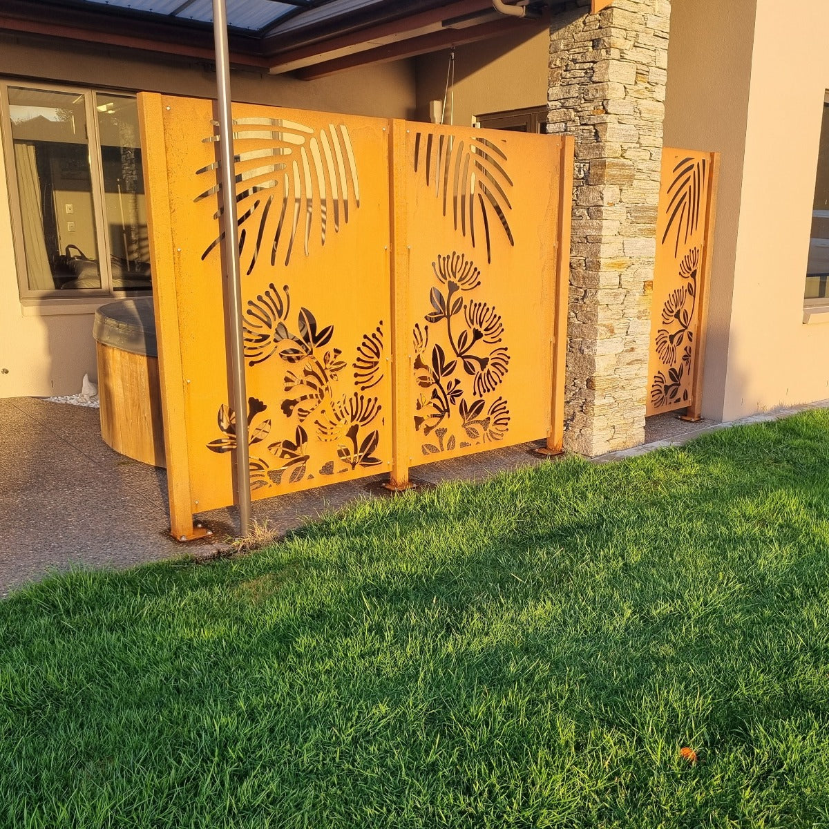 Laser Cut Garden Metal Art - Pohutukawa Panel Set"