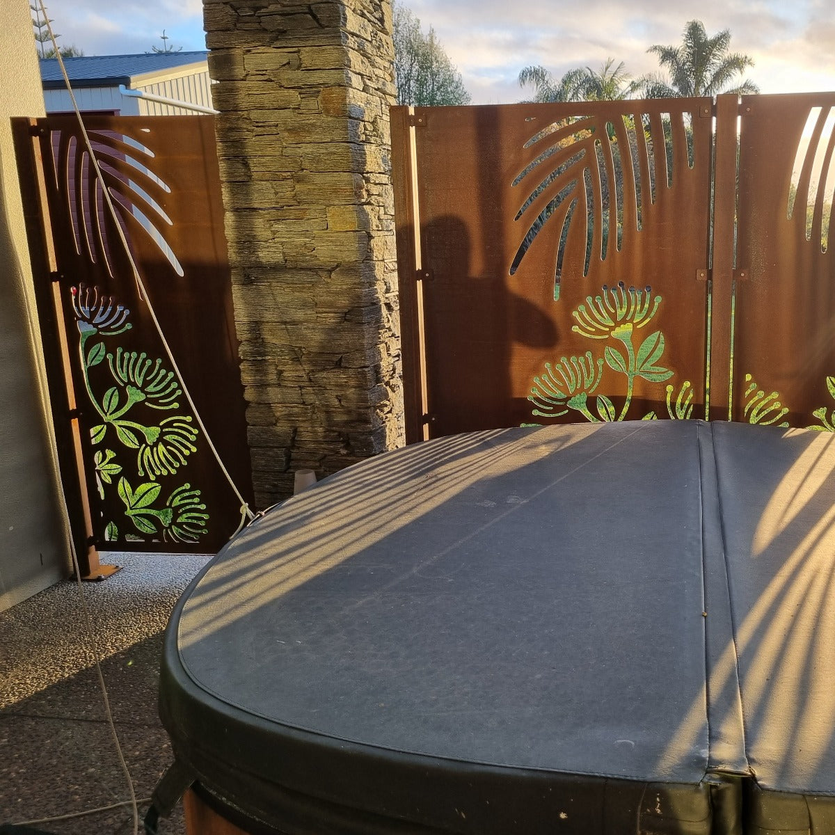 Laser Cut Garden Metal Art - Pohutukawa Panel Set"