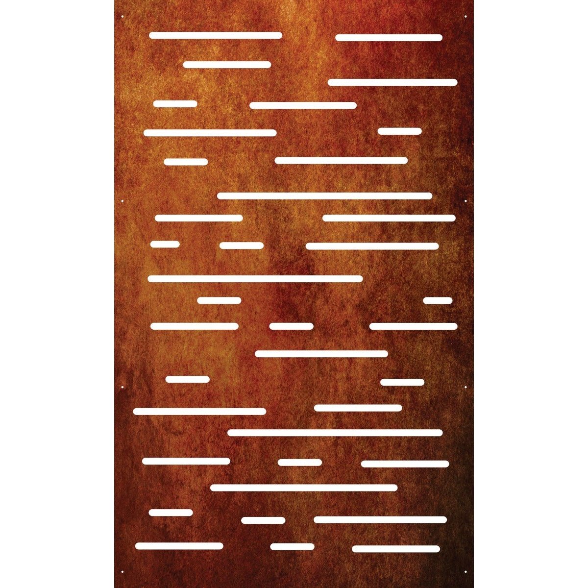 Corten Steel & Aluminium Fence Panel - Horizontal Lines