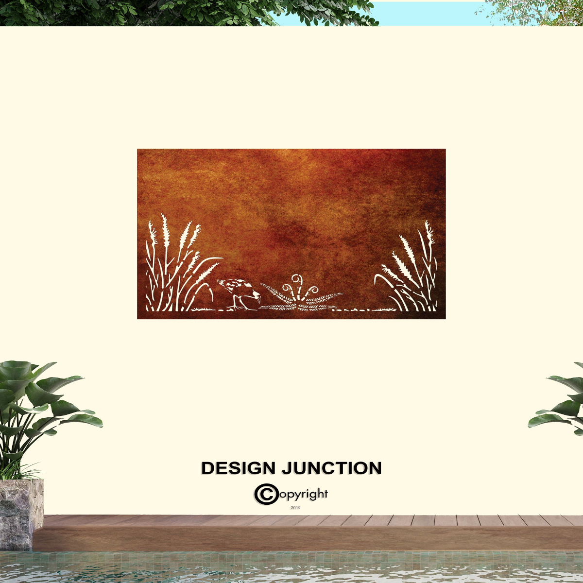 Toe Toe With Pukeko - Kiwi Bush Collection of Balustrades ( 1735 x 1100 mm )