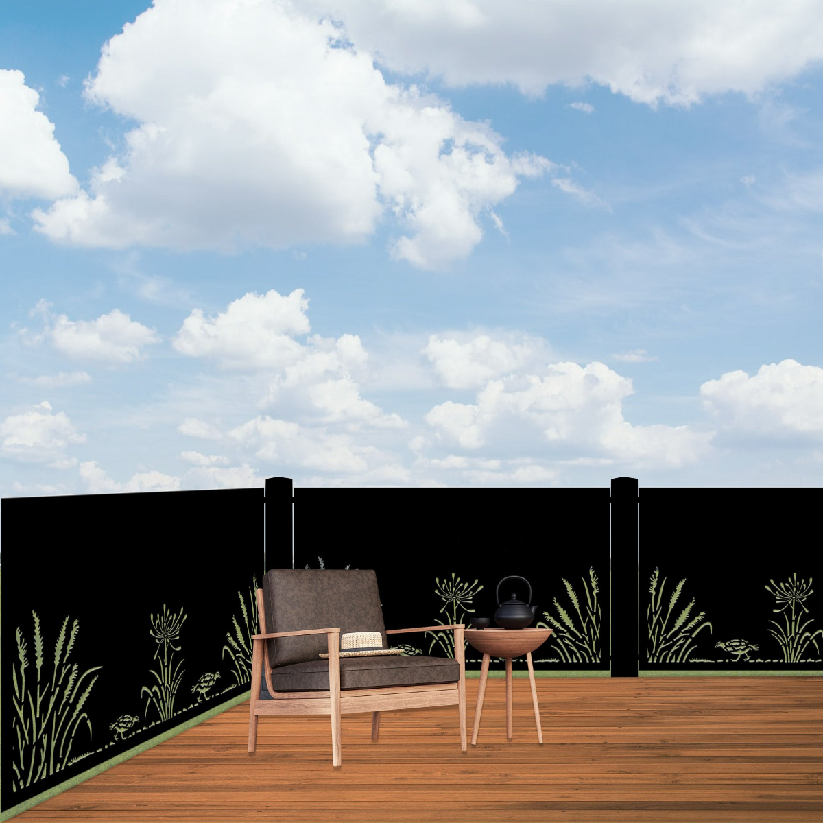 Toe Toe With Weka - Kiwi Bush Collection of Balustrades ( 1735 x 1100 mm )
