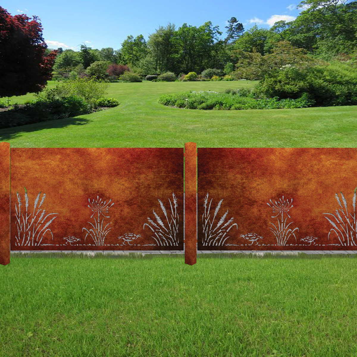 Toe Toe With Weka - Kiwi Bush Collection of Balustrades ( 1735 x 1100 mm )