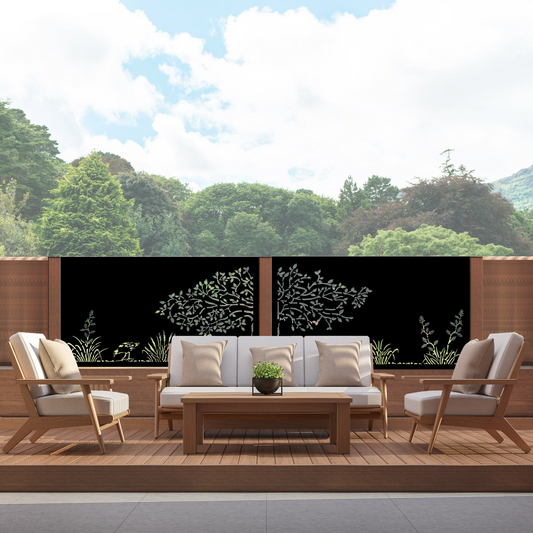 Tree with Toe Toe and Pukeko Metal Art - Set of 2 Balustrades