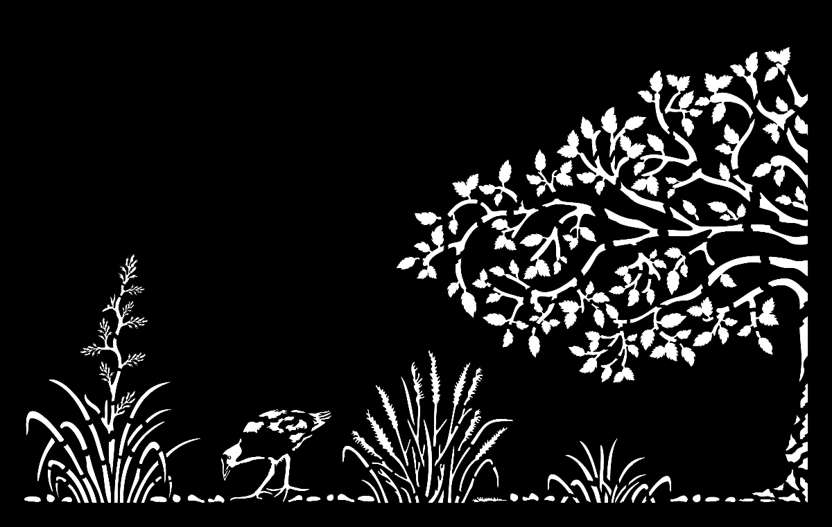 Tree with Toe Toe and Pukeko Metal Art - Set of 2 Balustrades