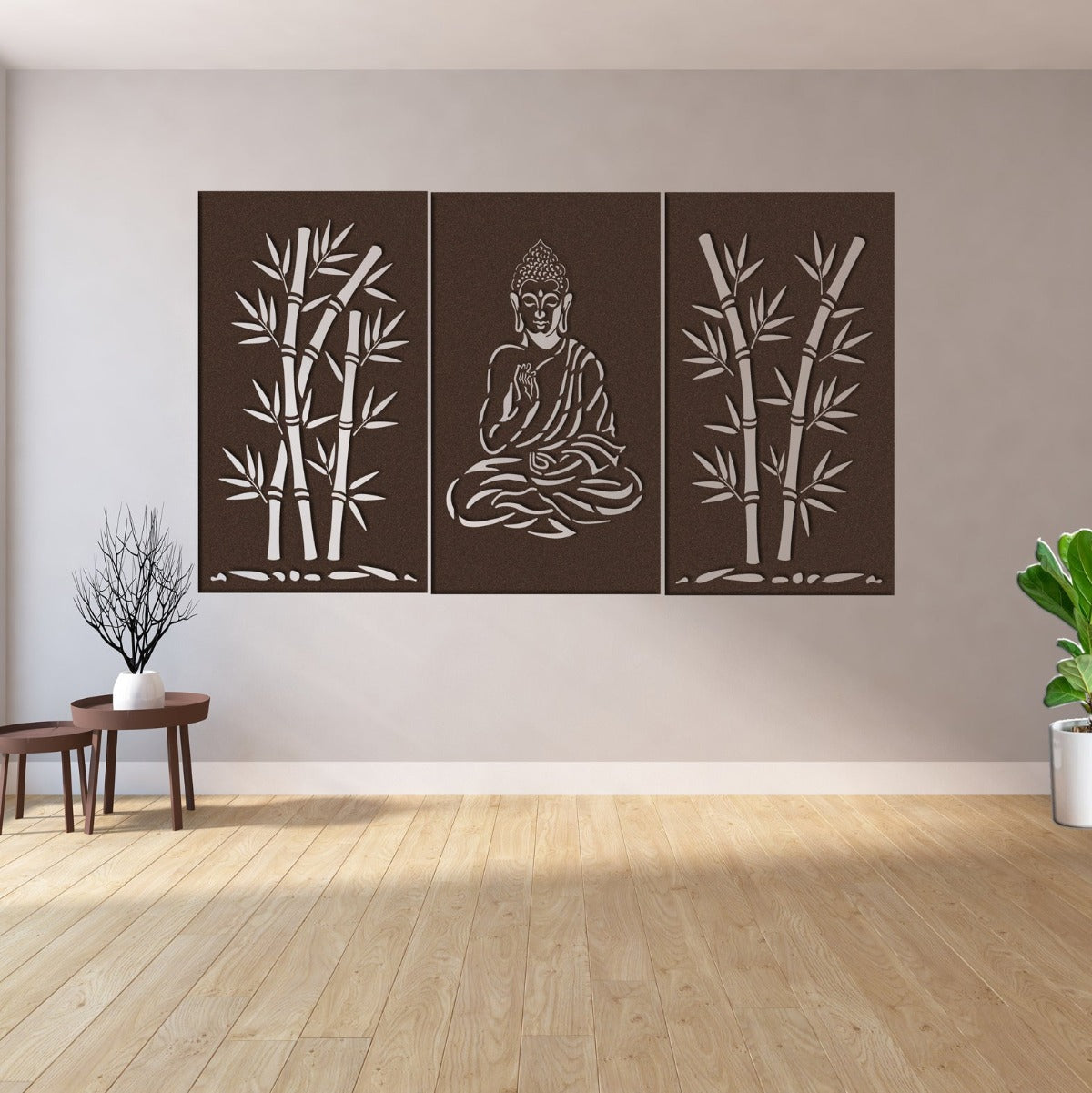 Corten Steel Architectural Art (3 Panel Set) - Vitarka