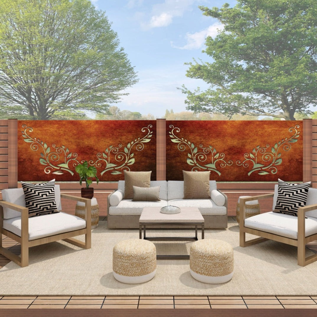 Koru Cascade - Laser Cut Decorative Balustrade Panel ( 1735 x 1100 mm)