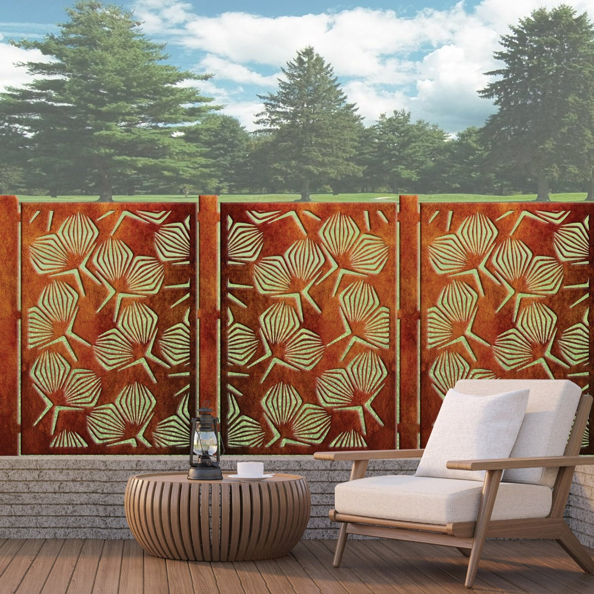 Privacy Screen & Fence Panel  - Geometrical Flower