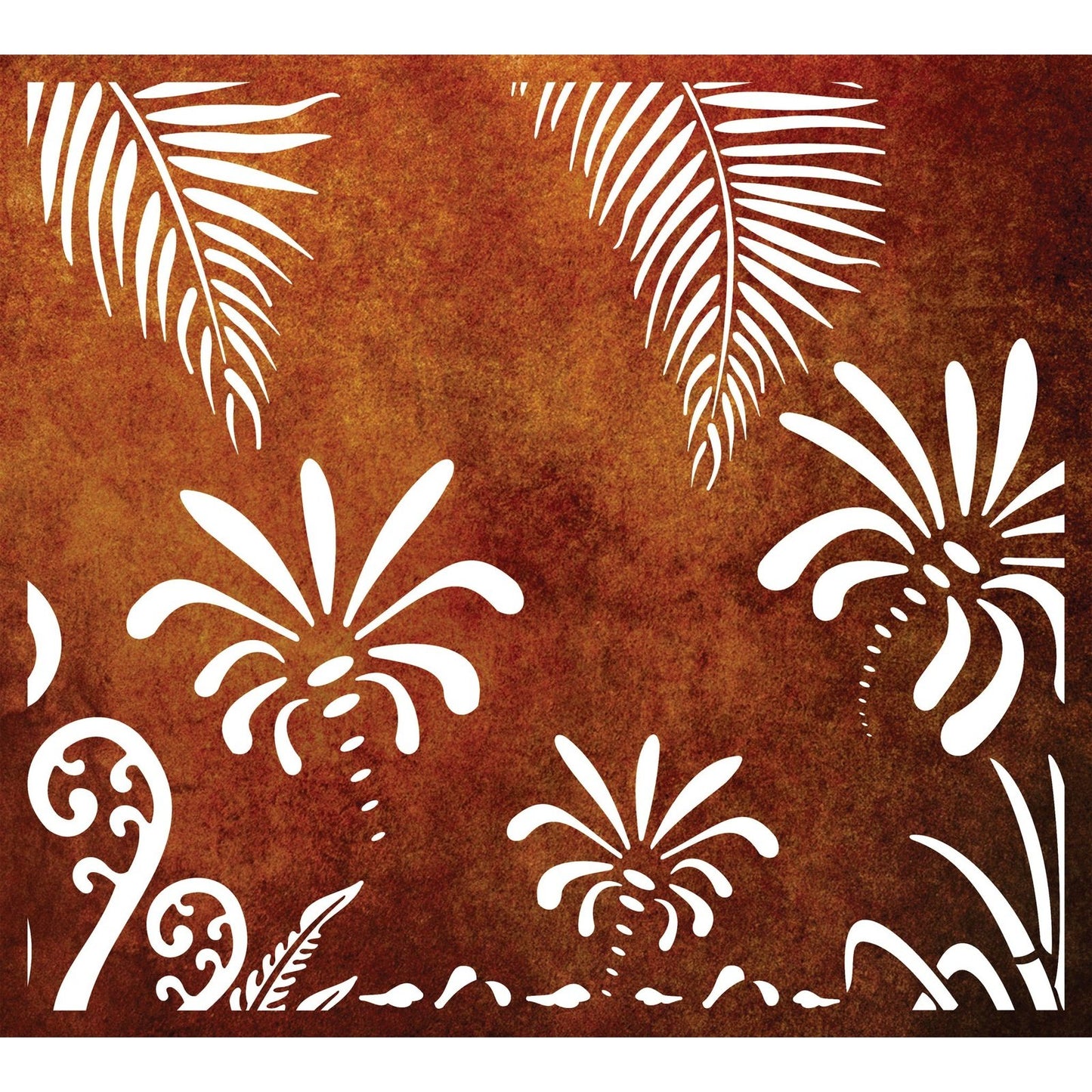 Driveway Metal Gate - Koru & Palm