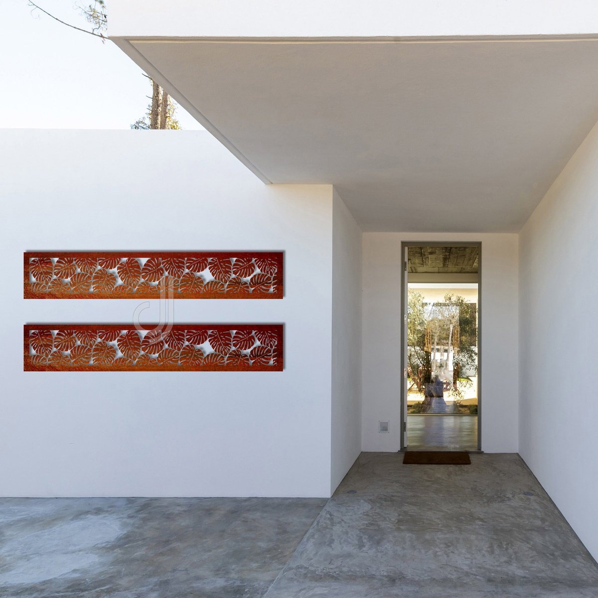 Laser Cut Fence Runner -  Monstera Collage