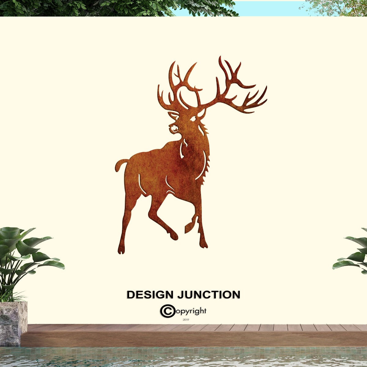 Red Stag Front On - Large Outdoor Wall Art
