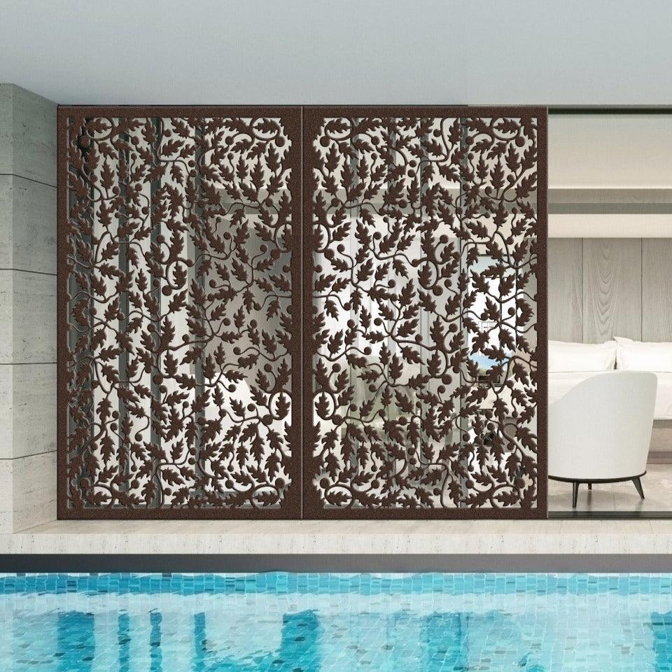 Decorative Laser Cut Privacy Screen -The Flame Vine