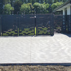 Corten Steel & Aluminium Fence Panel - Horizontal Lines