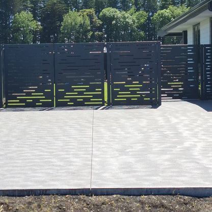 Corten Steel & Aluminium Fence Panel - Horizontal Lines