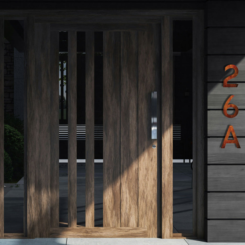 Corten Steel House Numbers "Highway" Small (200 mm)