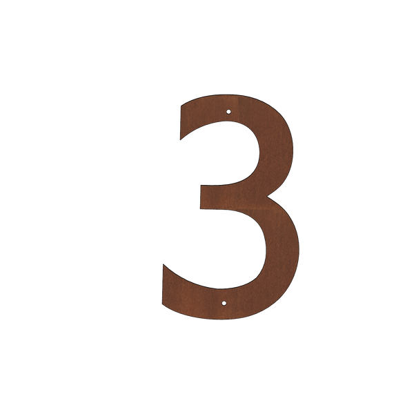 Extra Large Corten Steel House Numbers "Highway" (500 mm)