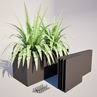 Flatpack Powder Coated Steel Trough Planter 400 mm High - Made in New Zealand