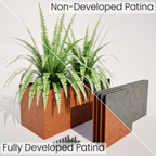 400 mm High Corten Steel Planter Boxes – 600 mm Wide