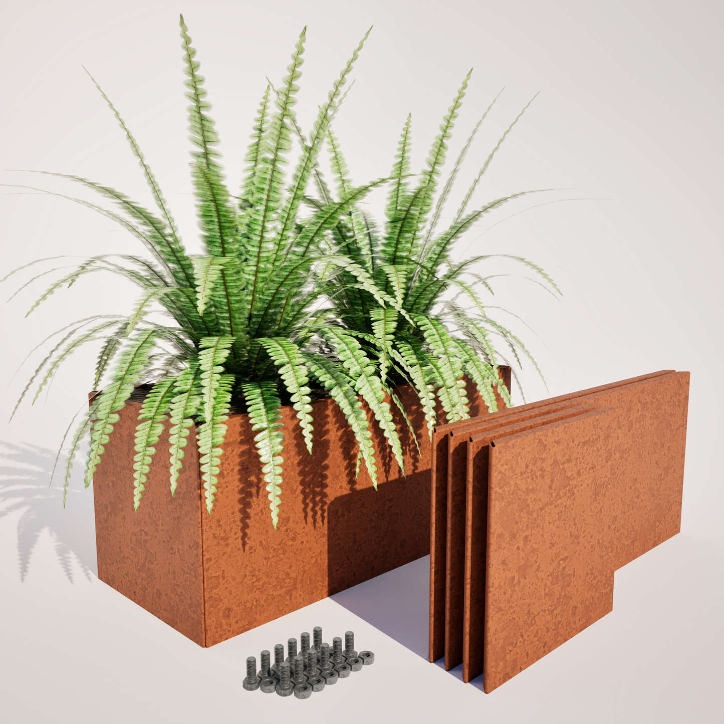 Flatpack Corten Steel Trough Planter 400 mm High - Made in New Zealand