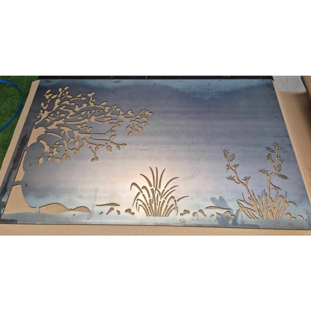 Tree with Toe Toe and Pukeko Metal Art - Set of 2 Balustrades