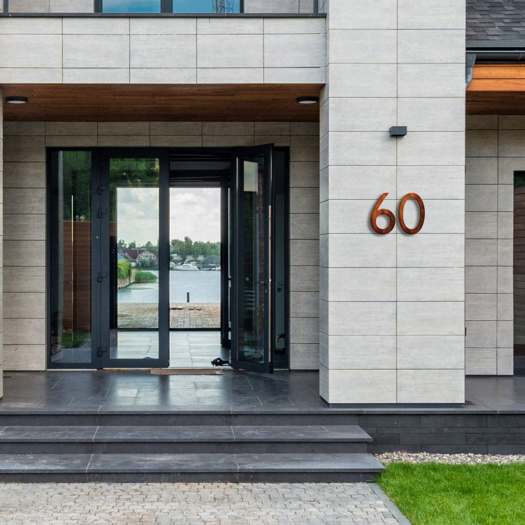 Corten Steel House Numbers "Highway" Large (300 mm)
