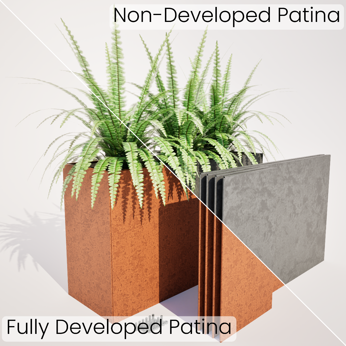 Slim Flatpack Corten Steel Planters - 700 mm High