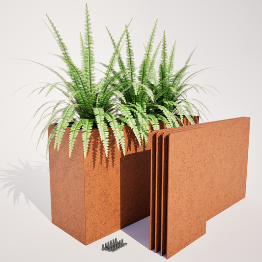 700 mm High Corten Steel Flatpack Trough Planter - Made in New Zealand