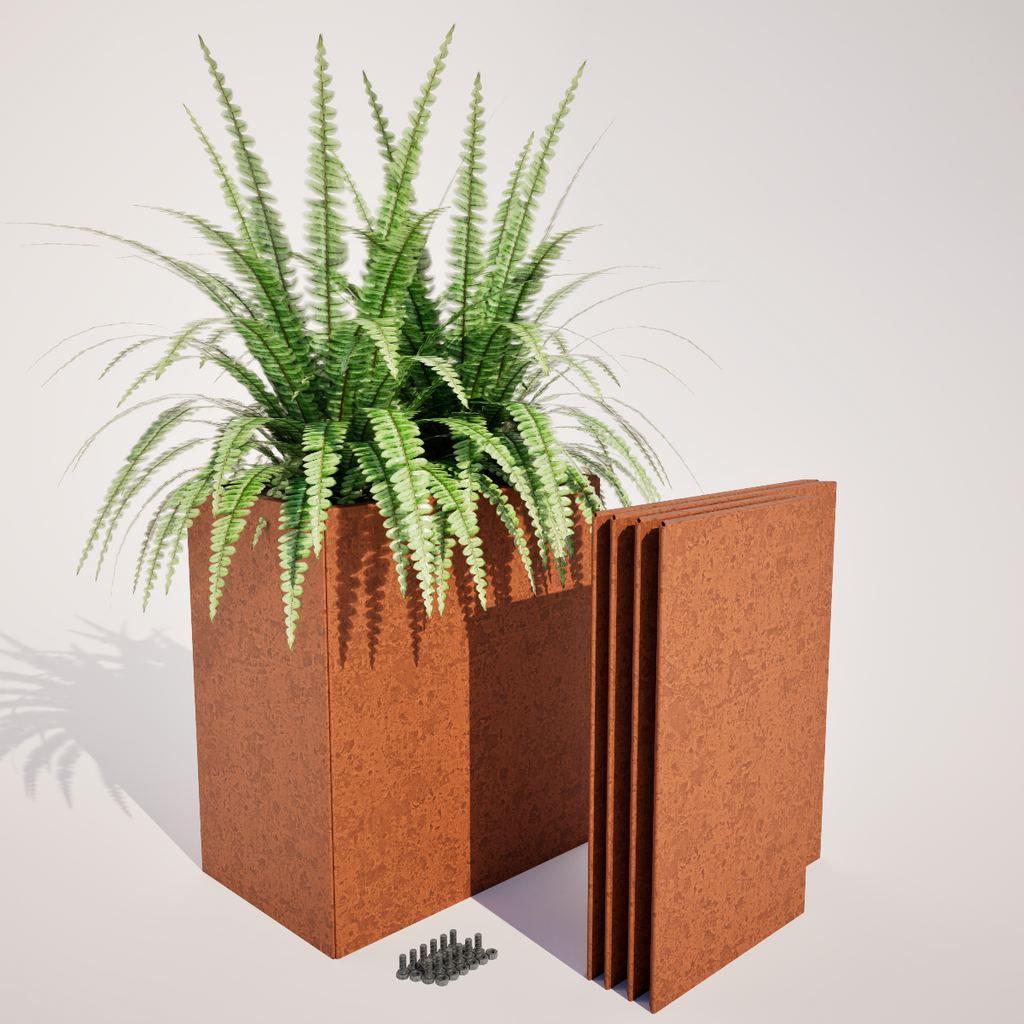 Slim Flatpack Corten Steel Planters - 700 mm High