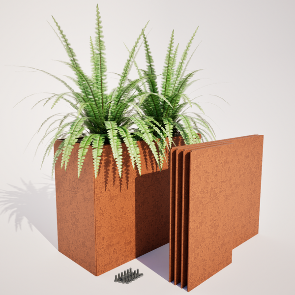 Slim Corten Steel Flatpack Planters - 550 mm High