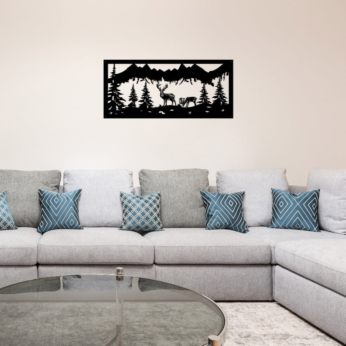 Corten Steel Laser Cut Wall Art - Alpine View