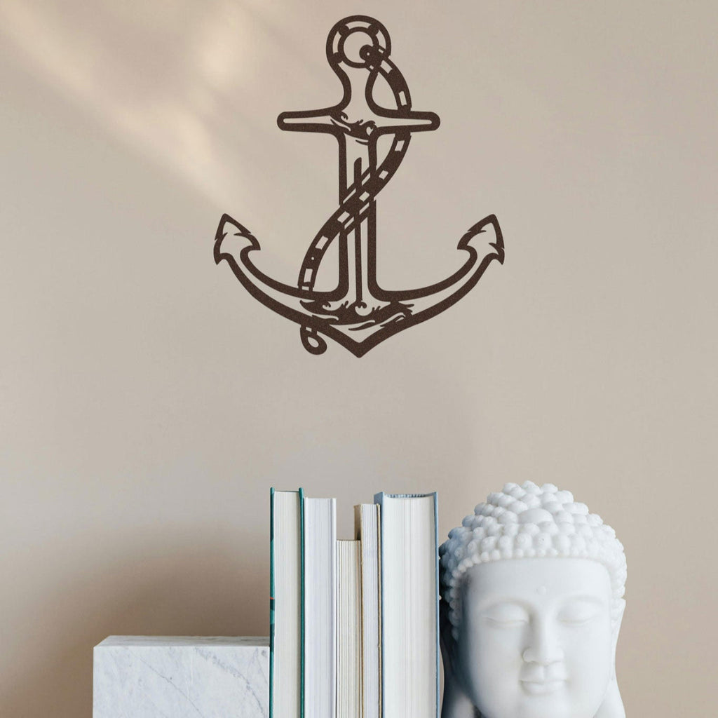 Anchor-Burnished Copper Wall Art