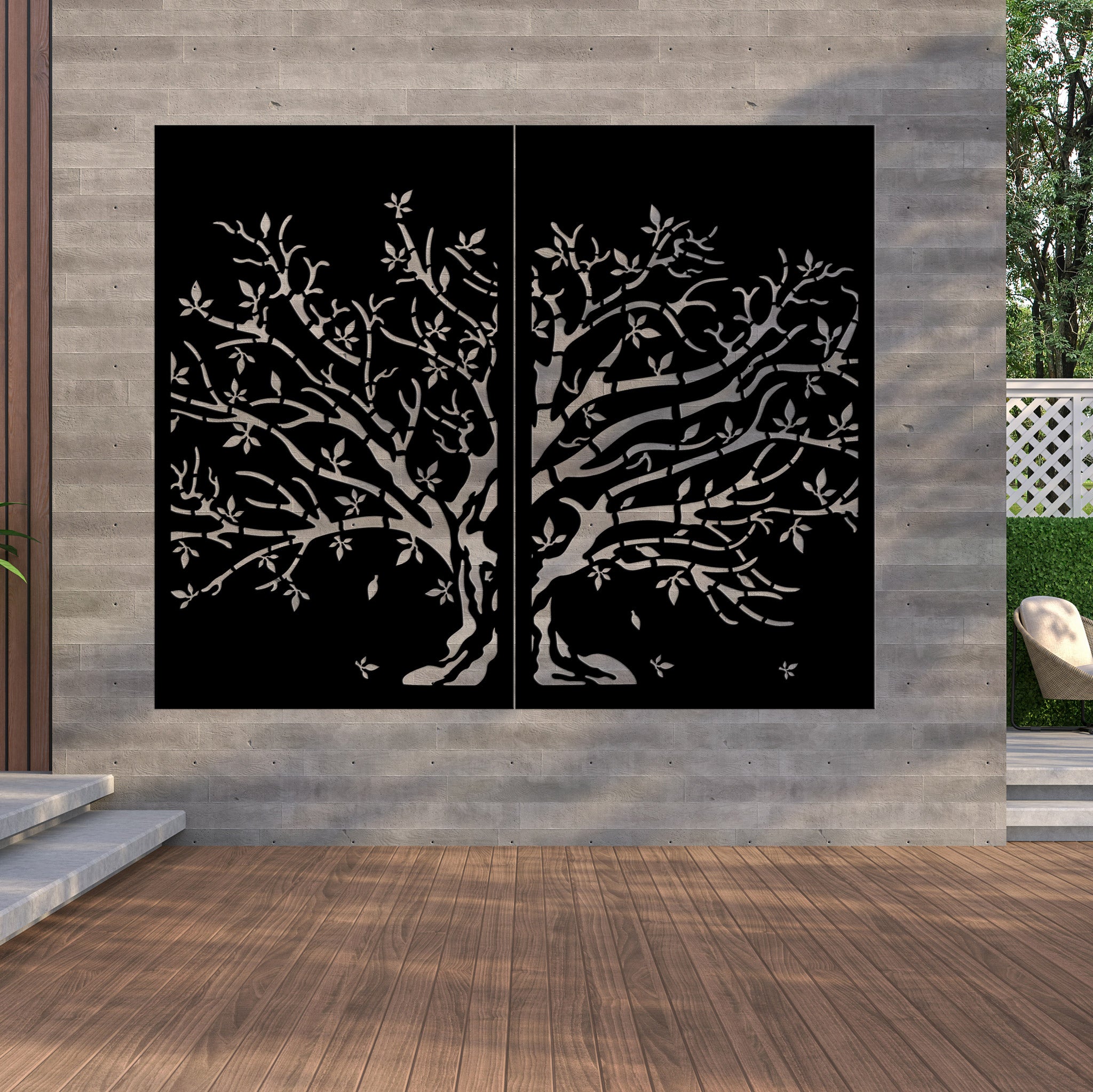 Privacy Screen & Fence Panel  - Autumn Whisper Set Of 2
