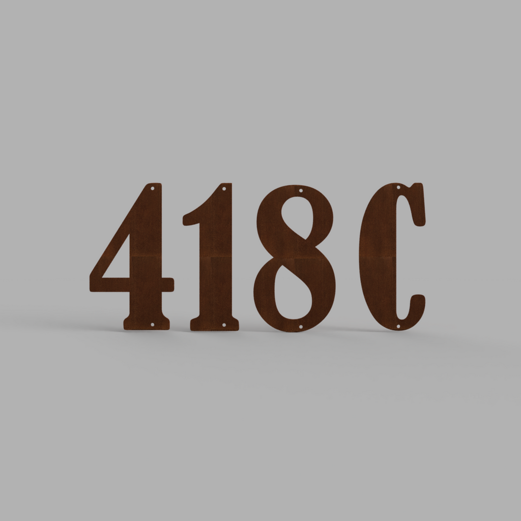 Extra Large Corten Steel House Numbers Bernard (500 mm)